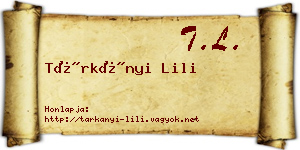 Tárkányi Lili névjegykártya