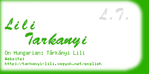 lili tarkanyi business card